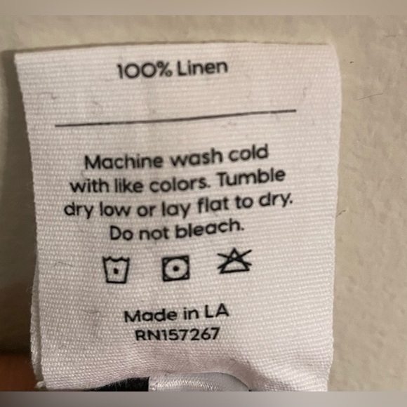 NWT- Mate the Label Organic 100%  Linen Short Sleeve Jumpsuit Size Medium  Black - Picture 11 of 14